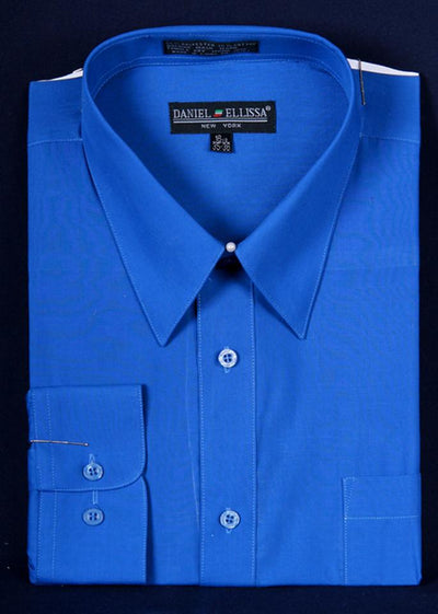Men's Royal Blue Long Sleeve Dress Shirt – ABC Fashion