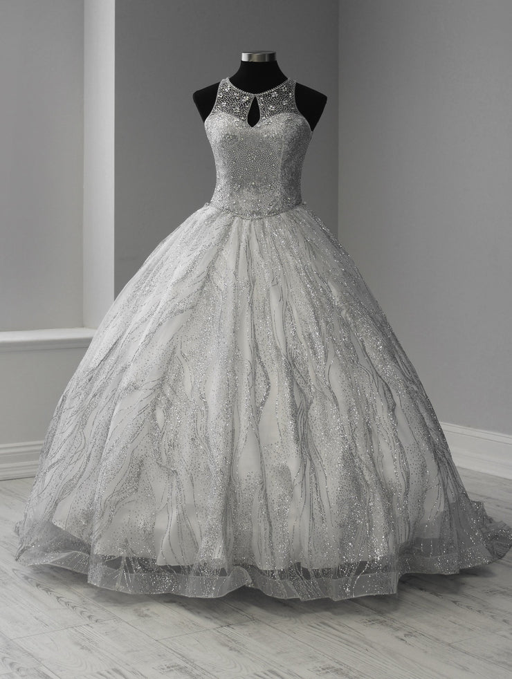 white and silver quinceanera dresses