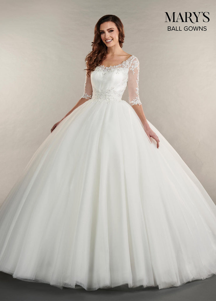 mid sleeve wedding dress