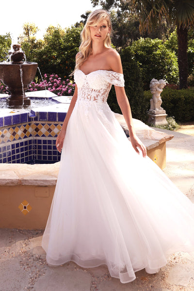 A-line Corset Wedding Gown by Cinderella Divine CD964W – ABC Fashion