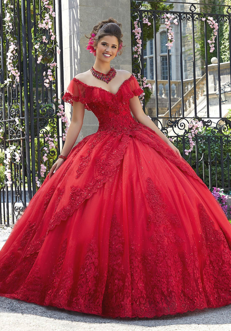 red off the shoulder quince dress