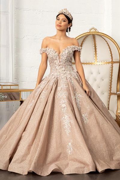 Metallic clearance ball gown