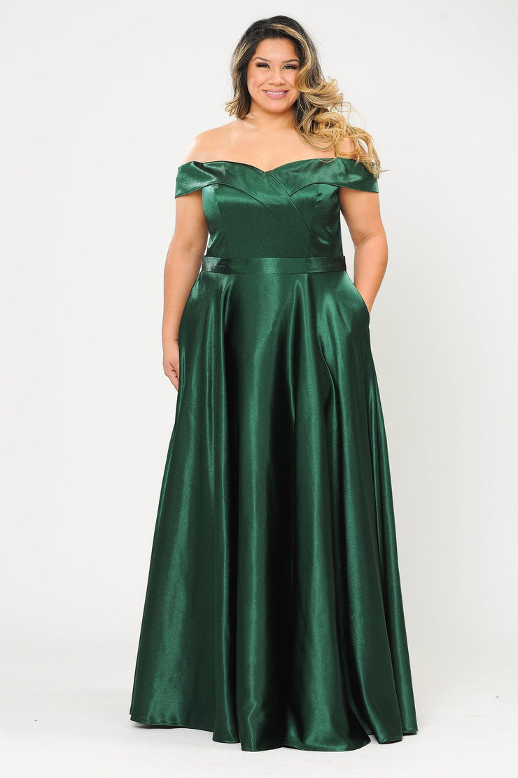 plus size green satin dress