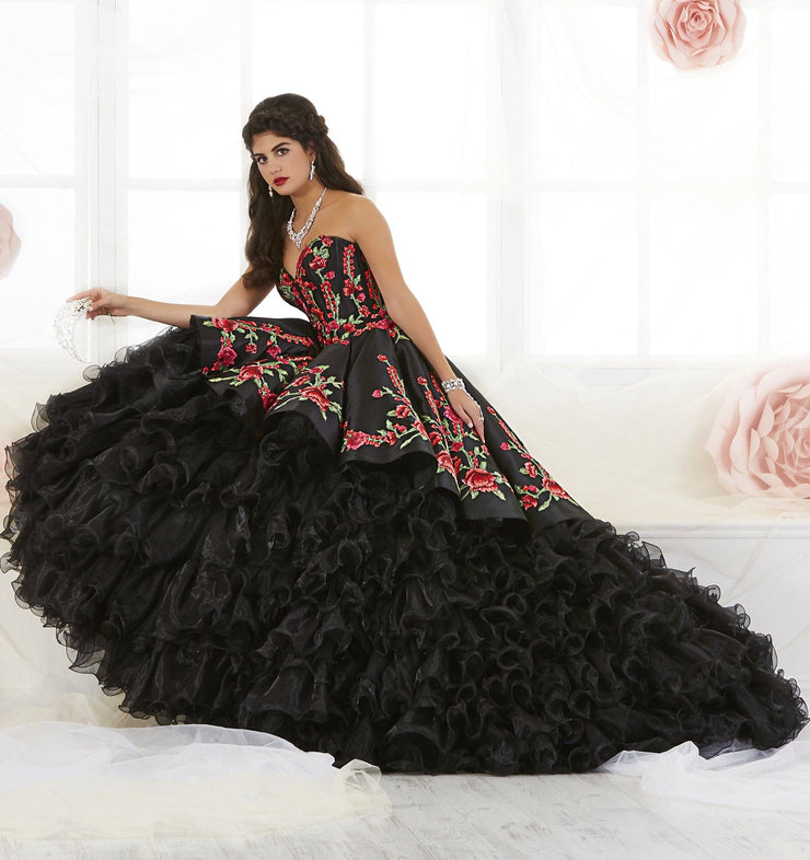 black and red quince dress