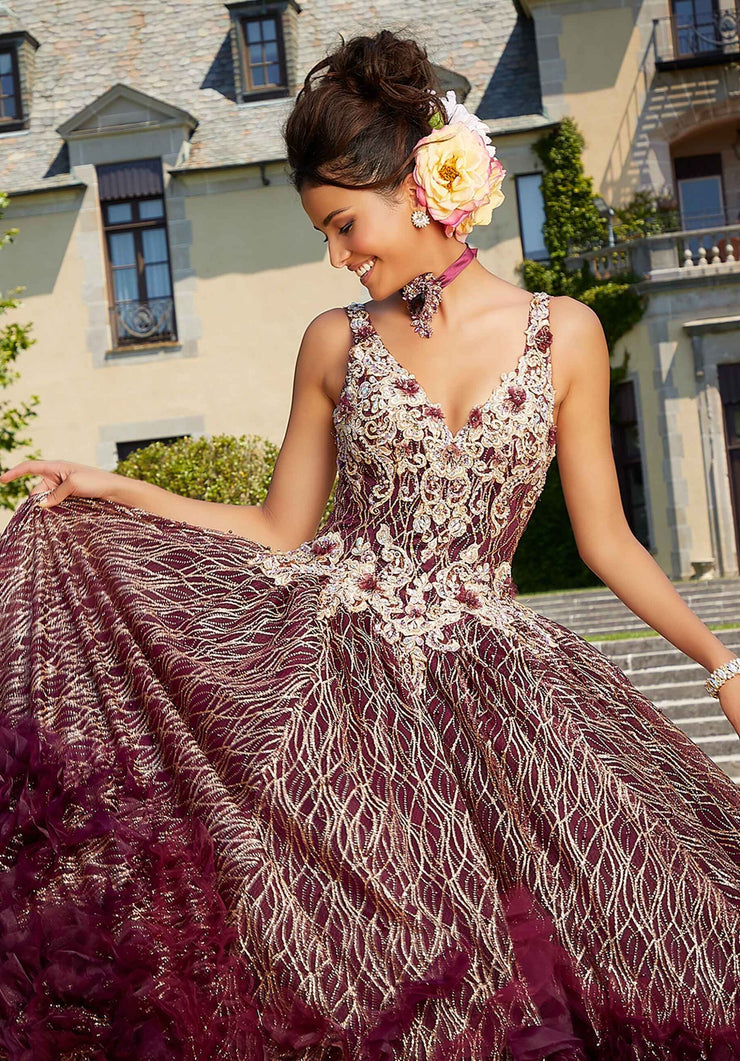 Rosette Quinceanera Dress by Mori Lee Valentina 34041
