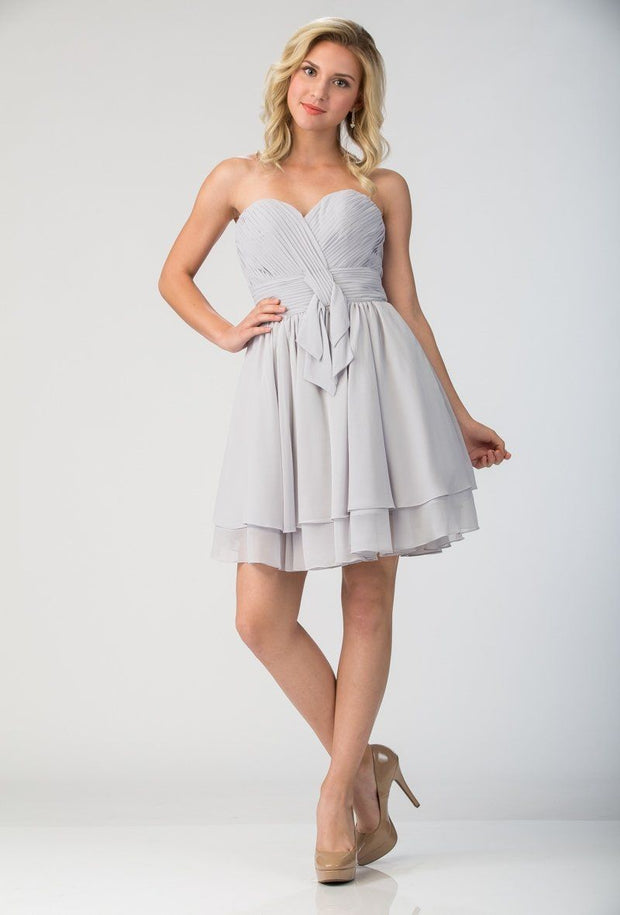 Ruched Short Strapless Dress with Corset Back by Star Box 6173 – ABC ...