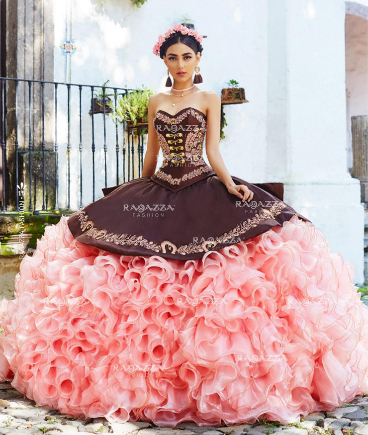 black and pink charro dress