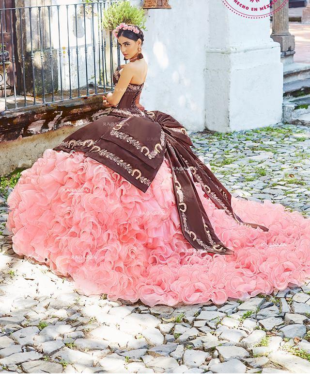 pink charro quinceanera dresses