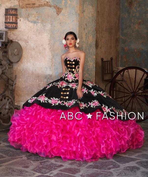 black charro quince dress