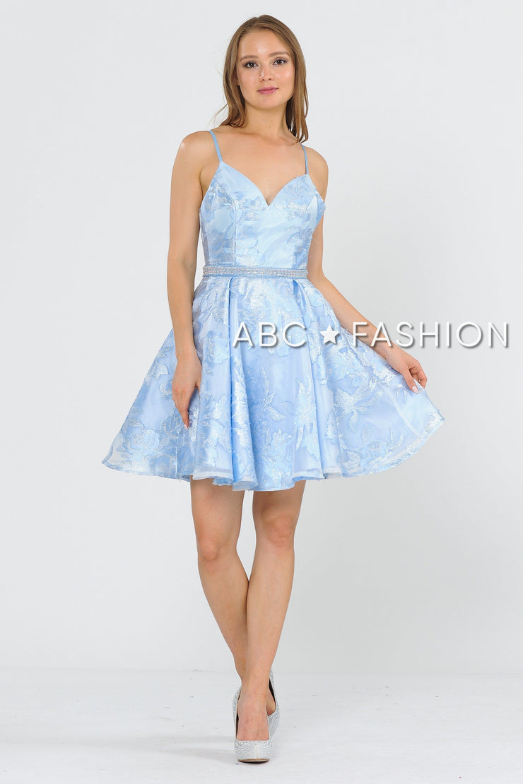 short blue sparkly dress