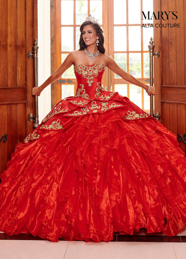 red and gold charro dress