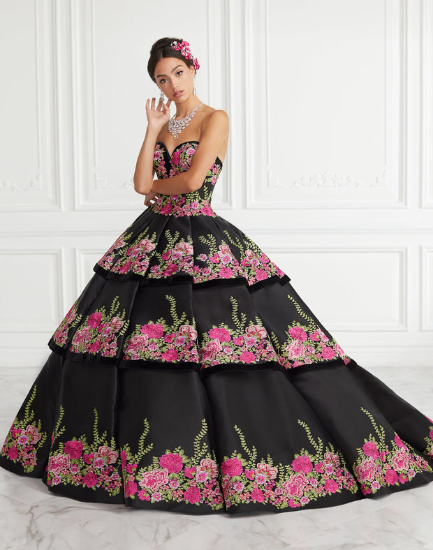 black mexican quinceanera dress