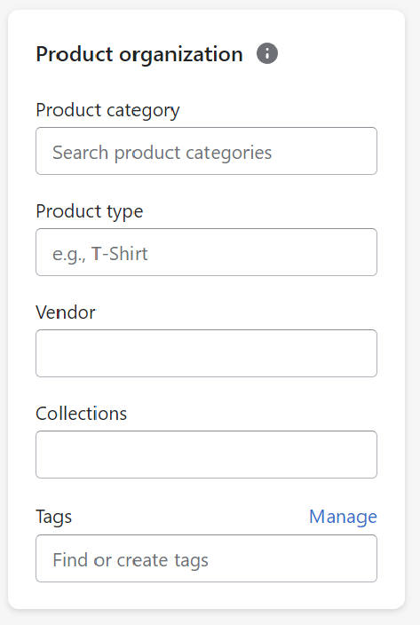 Add your first Shopify product organization