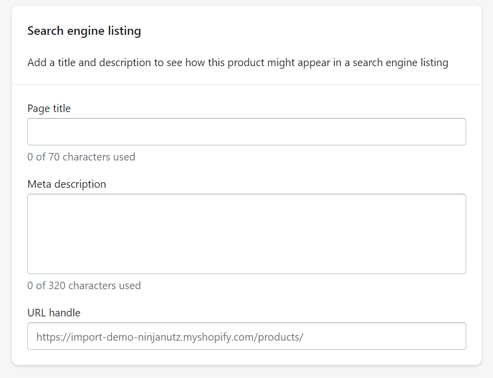 Add your first Shopify product search engine listing