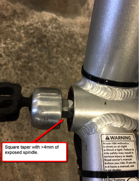 installing square taper cranks