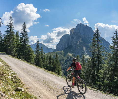 e-bike going uphill