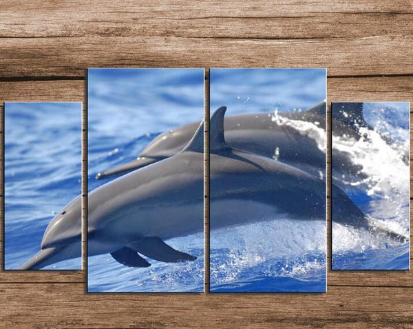 smart wall art dolphin on canvas