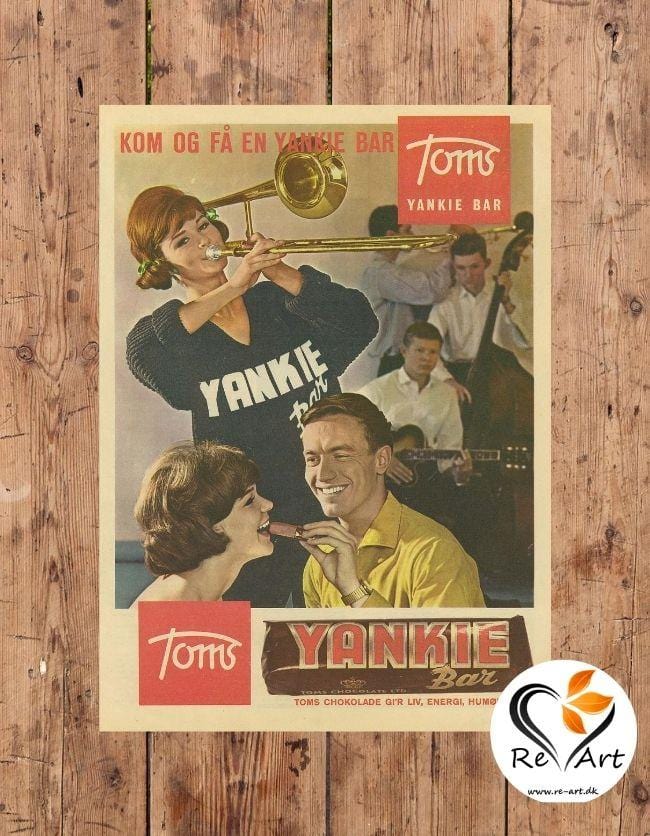 Original retro og vintage plakat - Toms reklame