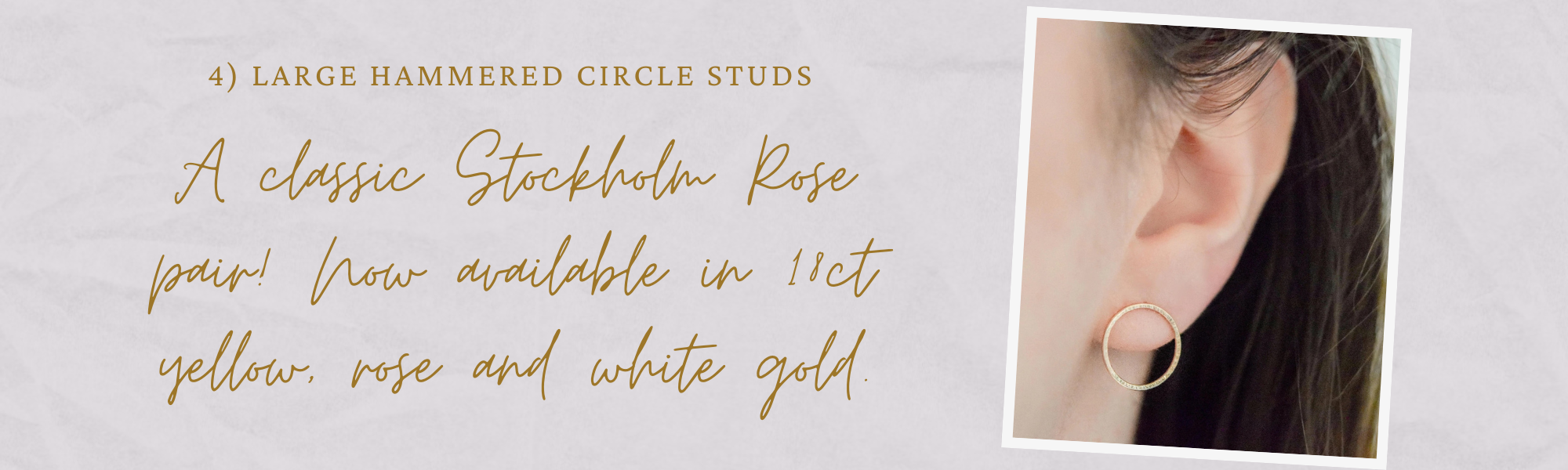 Hammered circle earrings best seller Stockholm rose jewellery