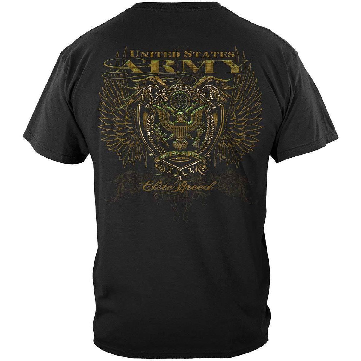 Army Crest Elite Breed Rise Above Fear Premium T-Shirt – Military Republic