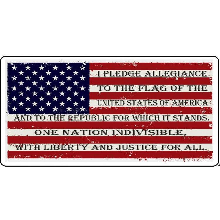 Download I Pledge Allegiance On American Flag Photo License Plate ...