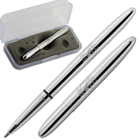 Chrome Bullet Space Pen with U.S. Navy Insignia
