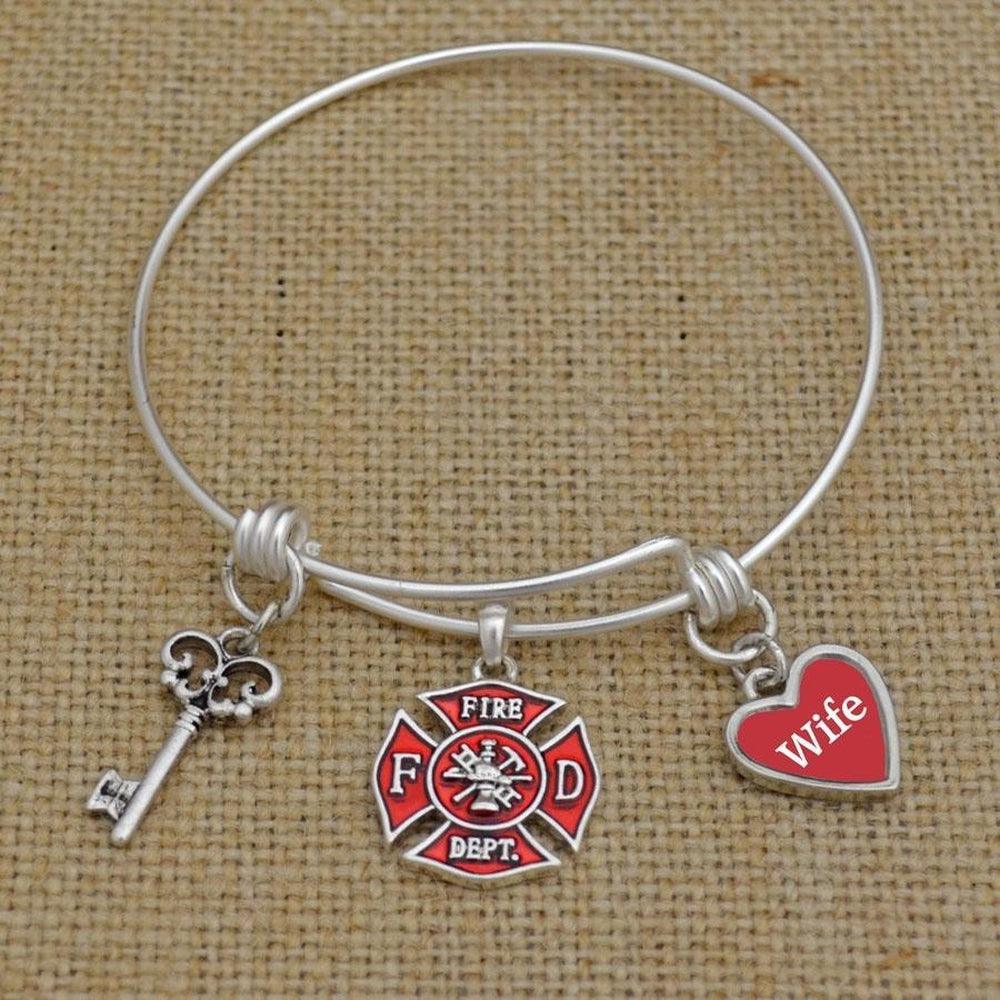 Custom Loved One Firefighter Memory Wire Bracelet – Military Republic