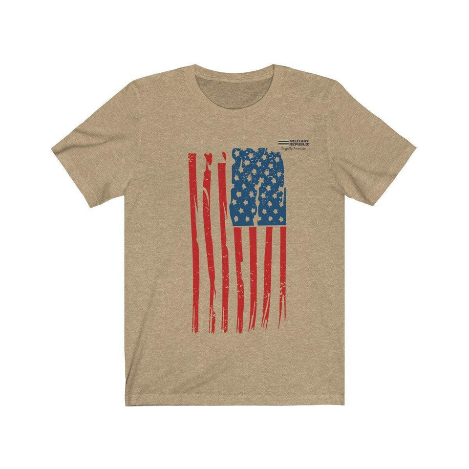 Distressed USA Flag Unisex T-shirt – Military Republic