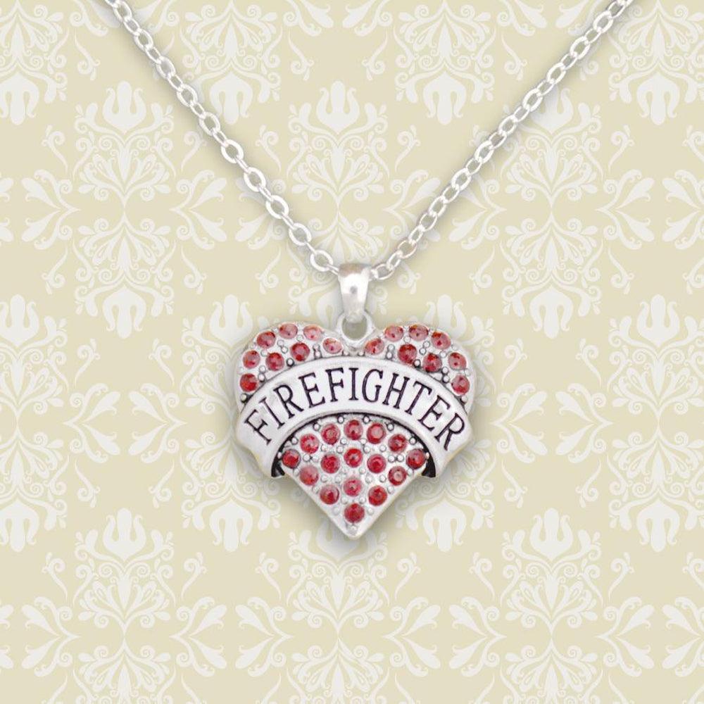 firefighter heart necklace