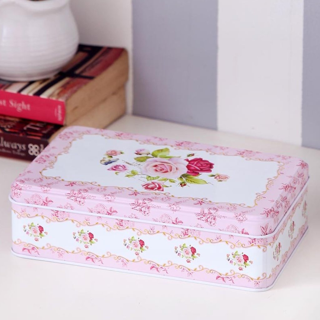 floral tin box