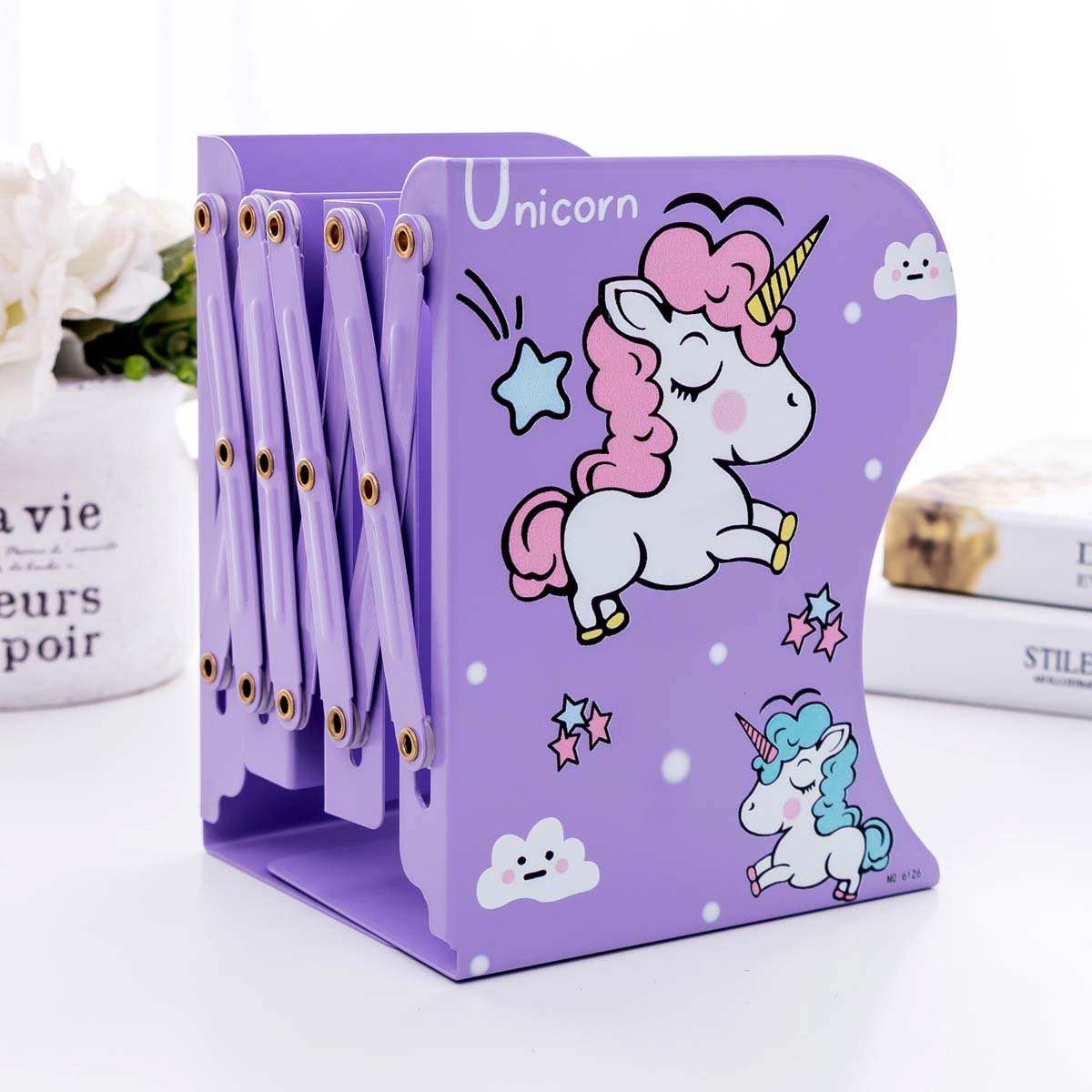 Adjustable Bookend Unicorn Purple Propshop24 Com