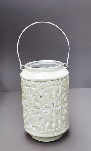 Tealight Holder - Hanging Lantern - White - Single Piece-CANDLES + AROMA-PropShop24.com