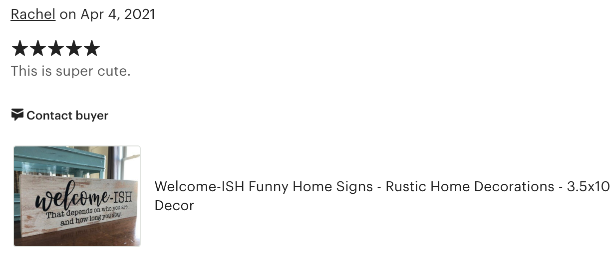 Welcome-ish Sign 5 star review