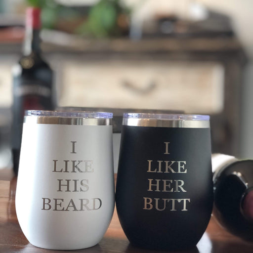 I Like Her Buns, I Like His Guns - Tumbler Set with Silicone