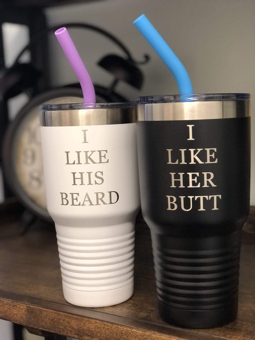 I Like Her Buns, I Like His Guns - Tumbler Set with Silicone Straws —  Griffco Supply