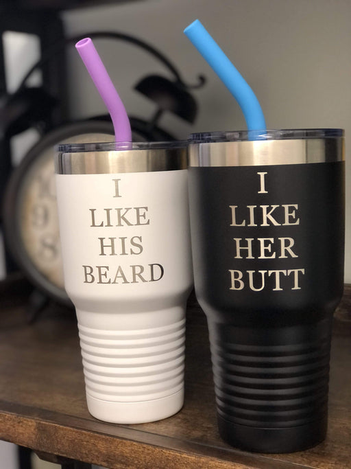 I Like Her Buns, I Like His Guns - Tumbler Set with Silicone