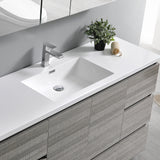 Fresca Lazzaro 60" Glossy Ash Gray Free Standing Single Sink Modern Bathroom Vanity FVN9360HA-S