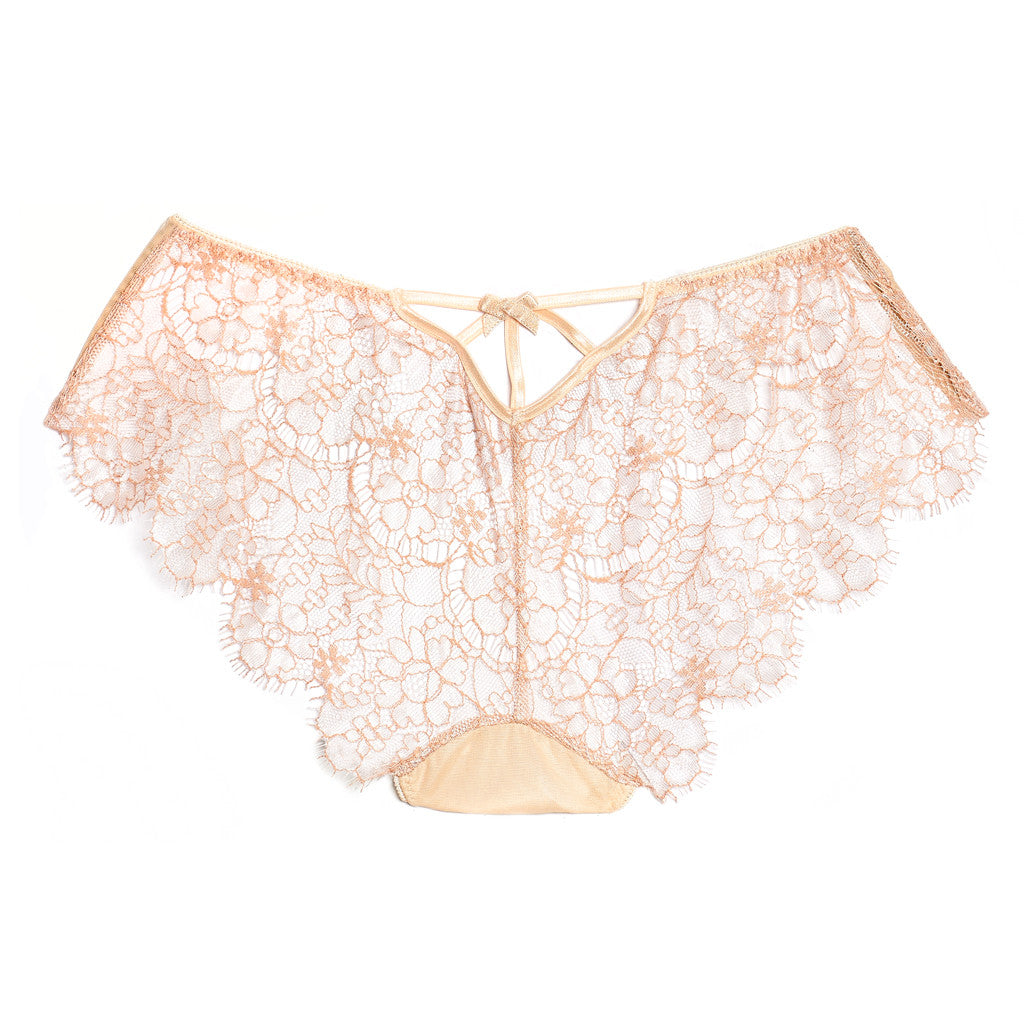 SEDUCTION | Lace Back Brief - Beige – AKIKO OGAWA. Lingerie