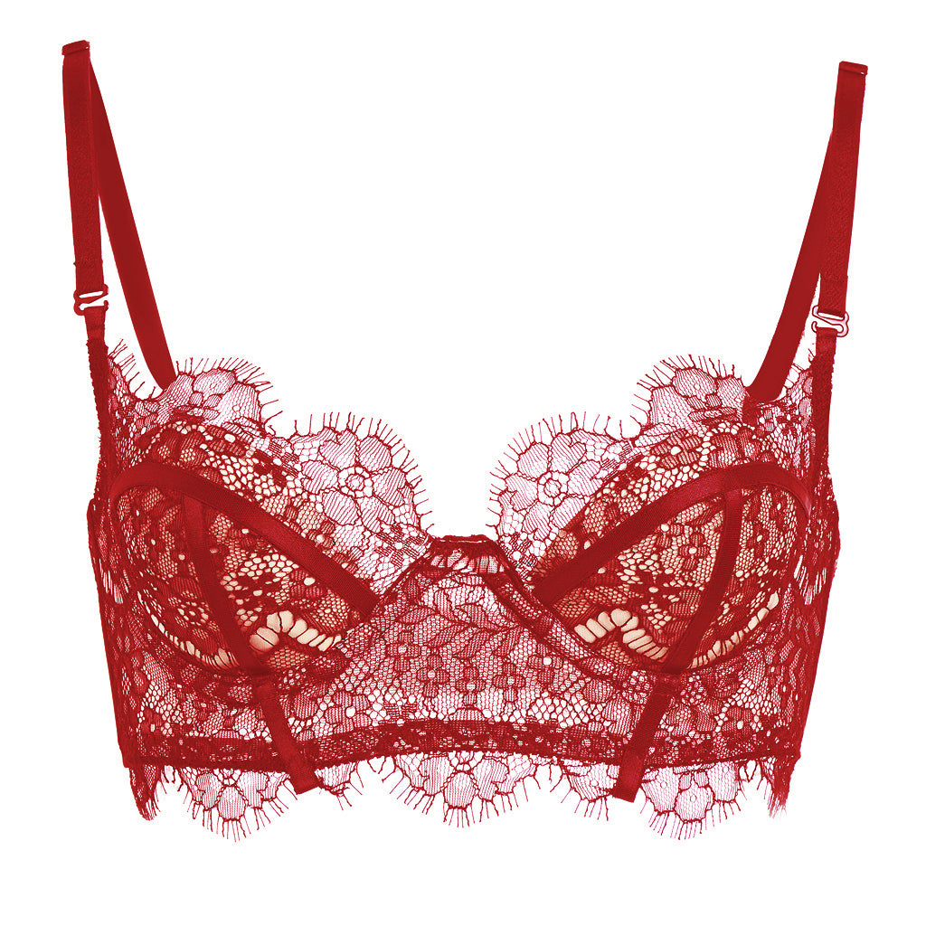 SEDUCTION RED Lace Bra AKIKO OGAWA. Lingerie