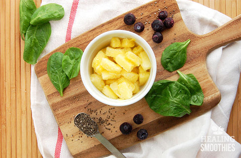 Pineapple, Blueberry & Basil infused water