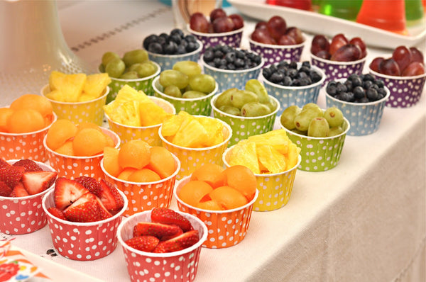 Individual mini fruits like grapes are easy to portion out