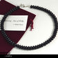 BLACK ONYX NECKLACE - Roundel Beads - Men's Choker or Princess Necklace for Women