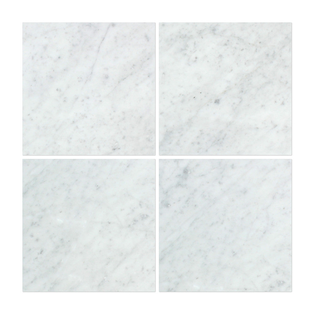 12 X 12 Polished Bianco Carrara Marble Tile