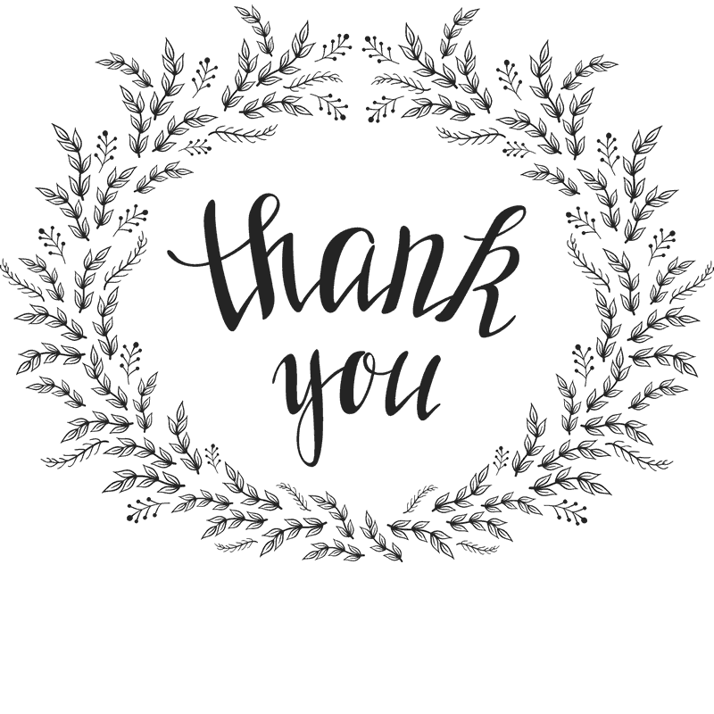 Floral Wreath Thank You Stamp – Stamptopia