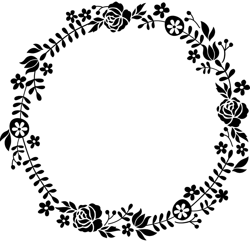 Flowering Wreath Rubber Stamp | Border- Circular Stamps – Stamptopia