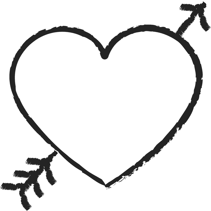 Download Heart with Arrow Rubber Stamp | Heart Stamps - Stamptopia