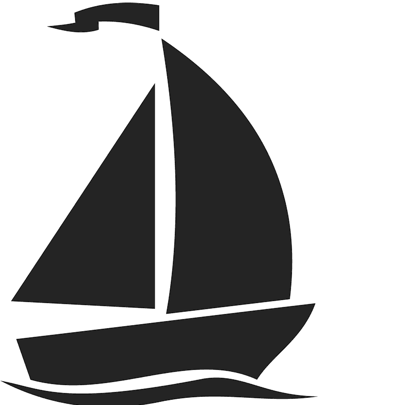 sailboat silhouette stamp
