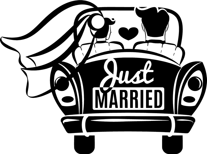 Download Just Married Car Rubber Stamp | Wedding Stamps - Stamptopia