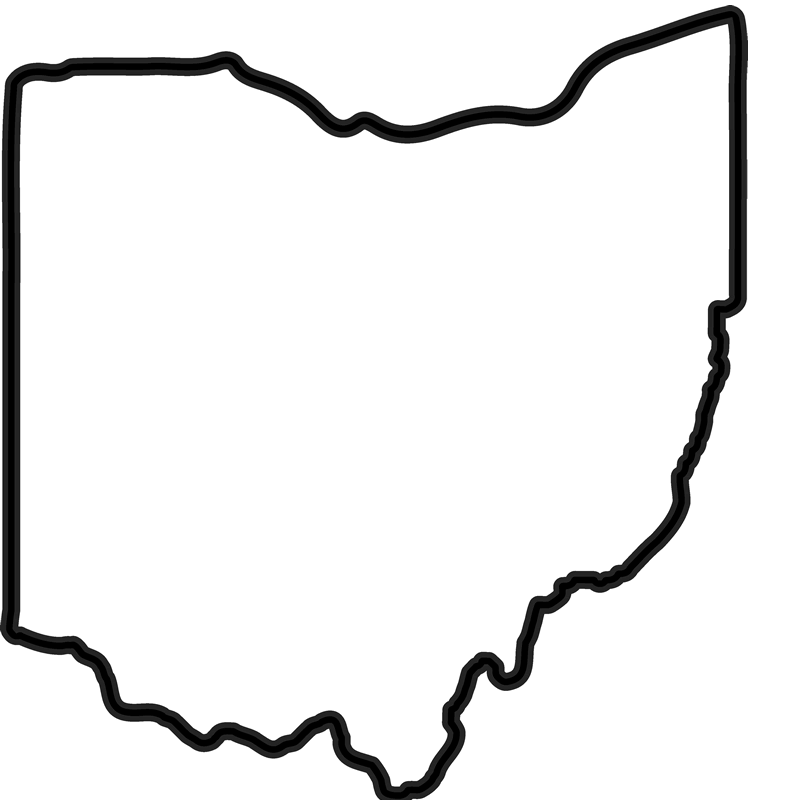 Ohio Outline Rubber Stamp | State 