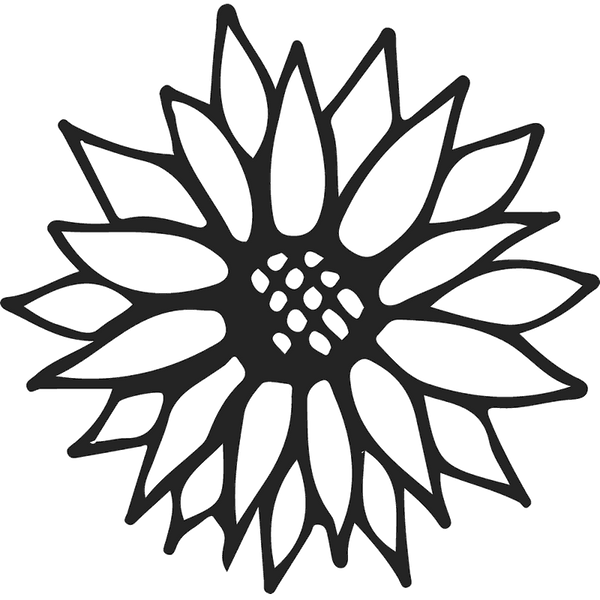Sunflower Outline Rubber Stamp | Flower & Leaf Stamps – Stamptopia